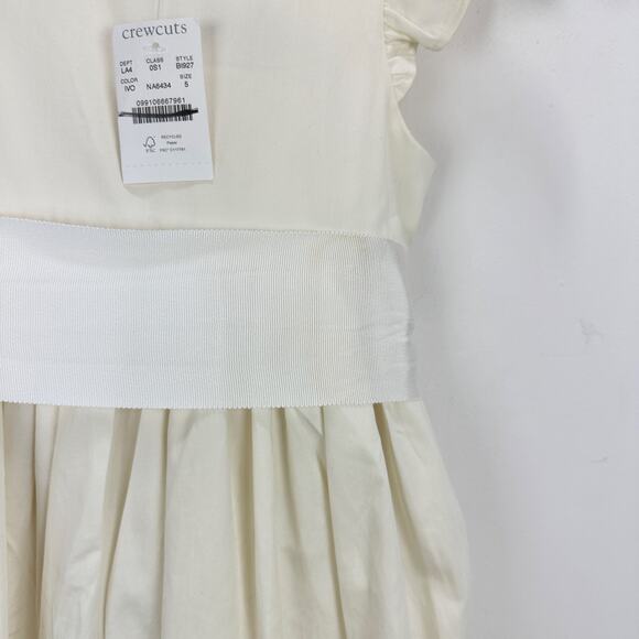 J.Crew Crewcuts Girls Flutter Sleeve Dress Midi Ivory Formal Party Size 5 NWT - Picture 15 of 15